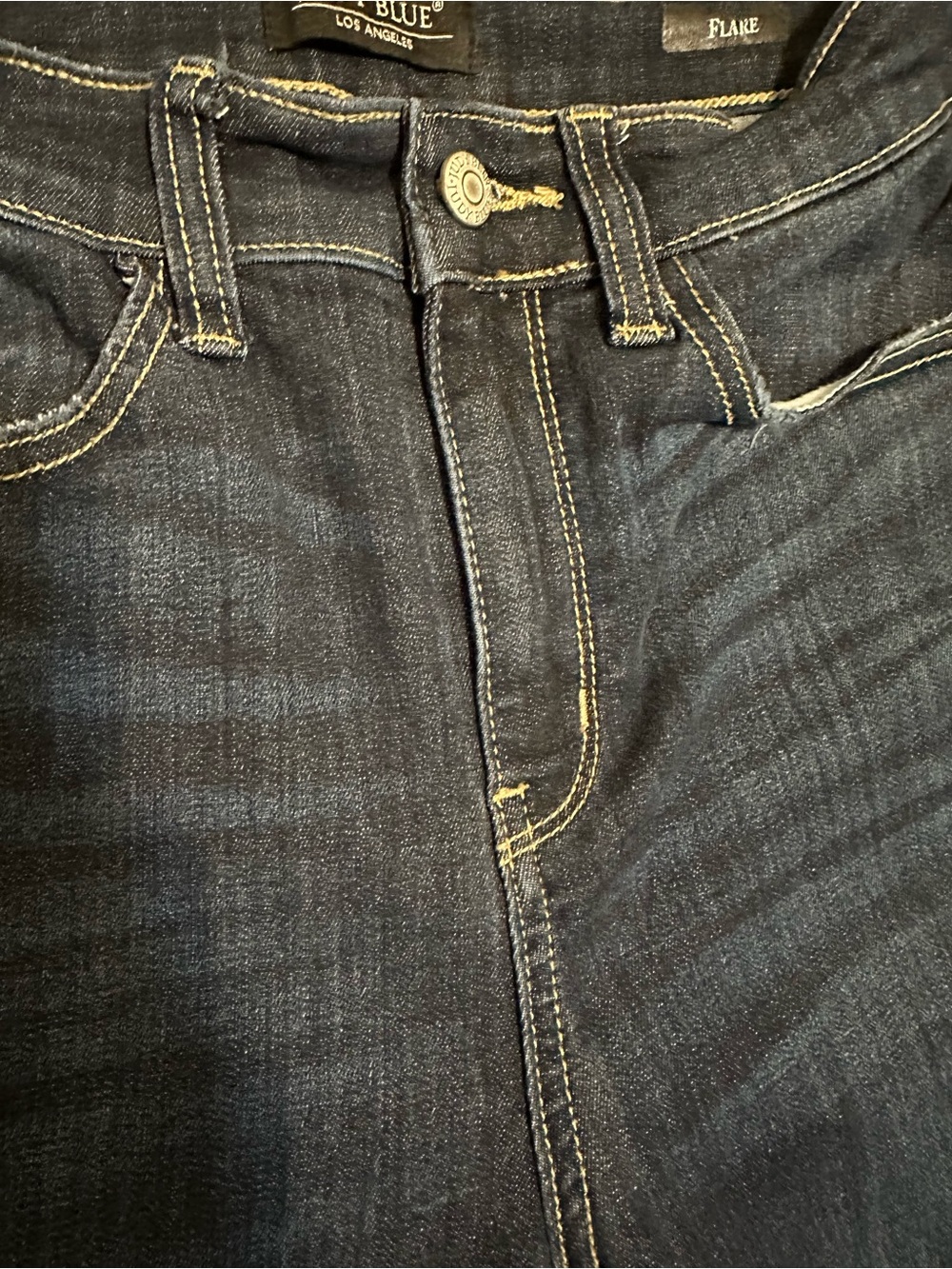 Judy Blue Dark Blue High-Rise Raw Hem Flare Jeans - Picture 6 of 7